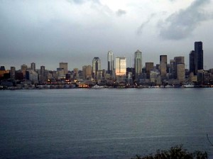 Seattle, Washington skyline from Vashon Island